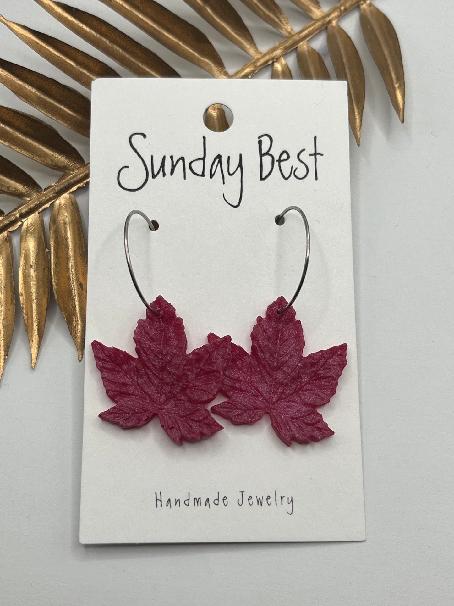 Red Maple Leaf Hoops