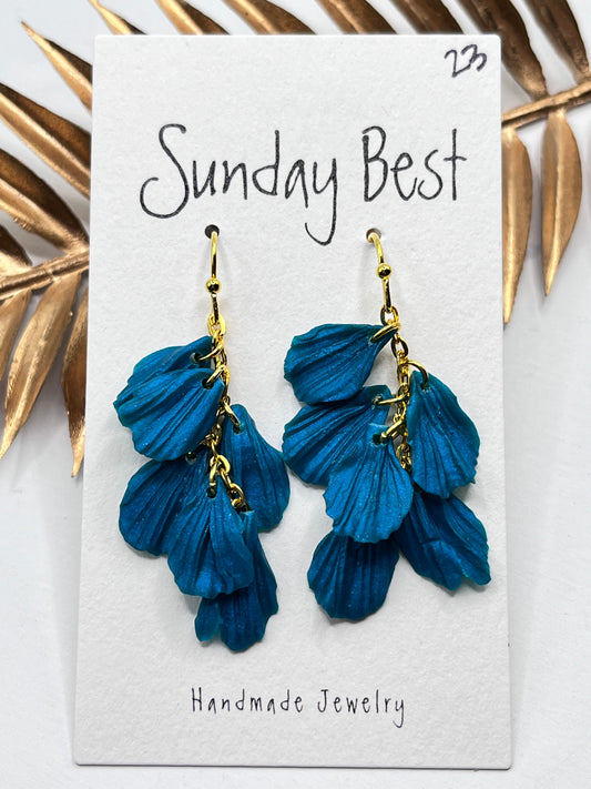 Turquoise Flower Petal Dangles