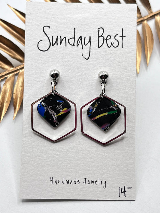 Black Marbled Dangles