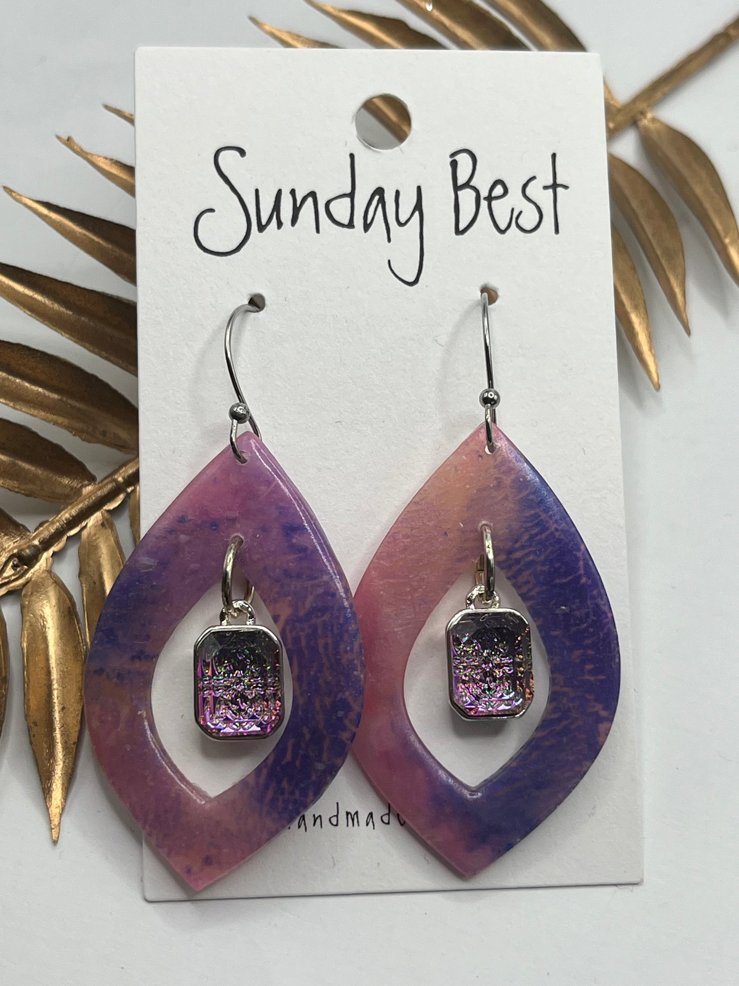 Purple Marble Dangles