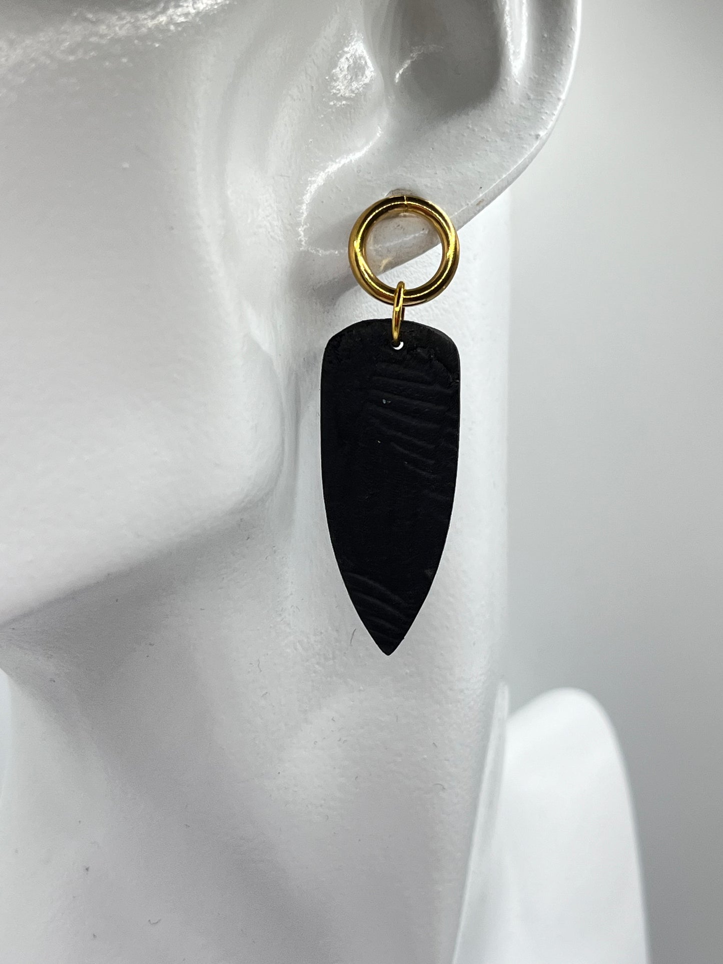 Black Dagger Leaf Impression Dangles