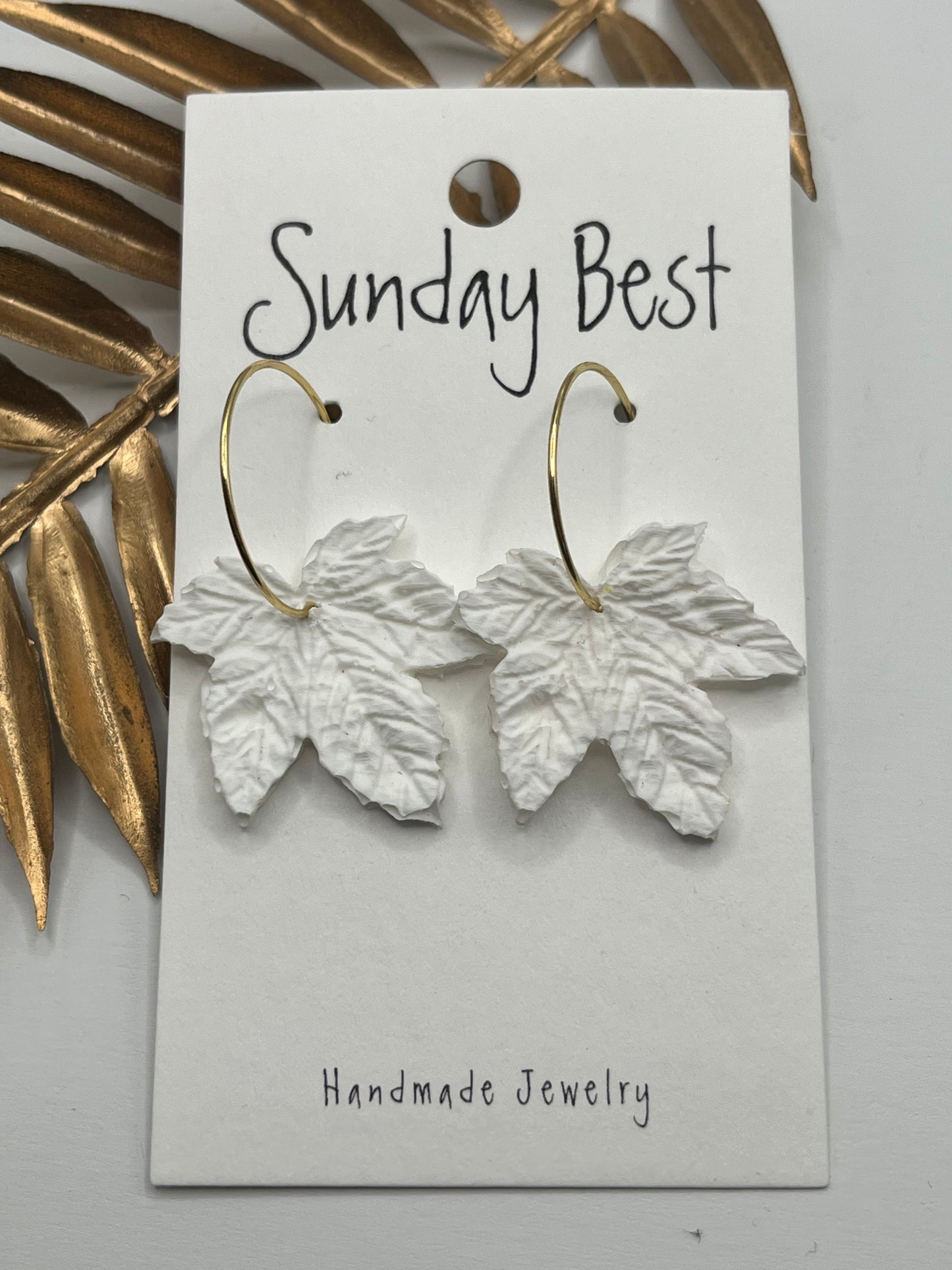 White Maple Leaf Hoops