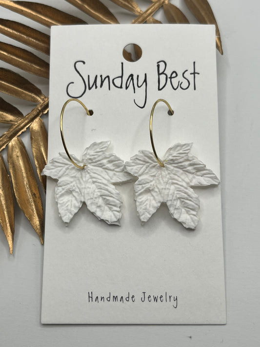 White Maple Leaf Hoops