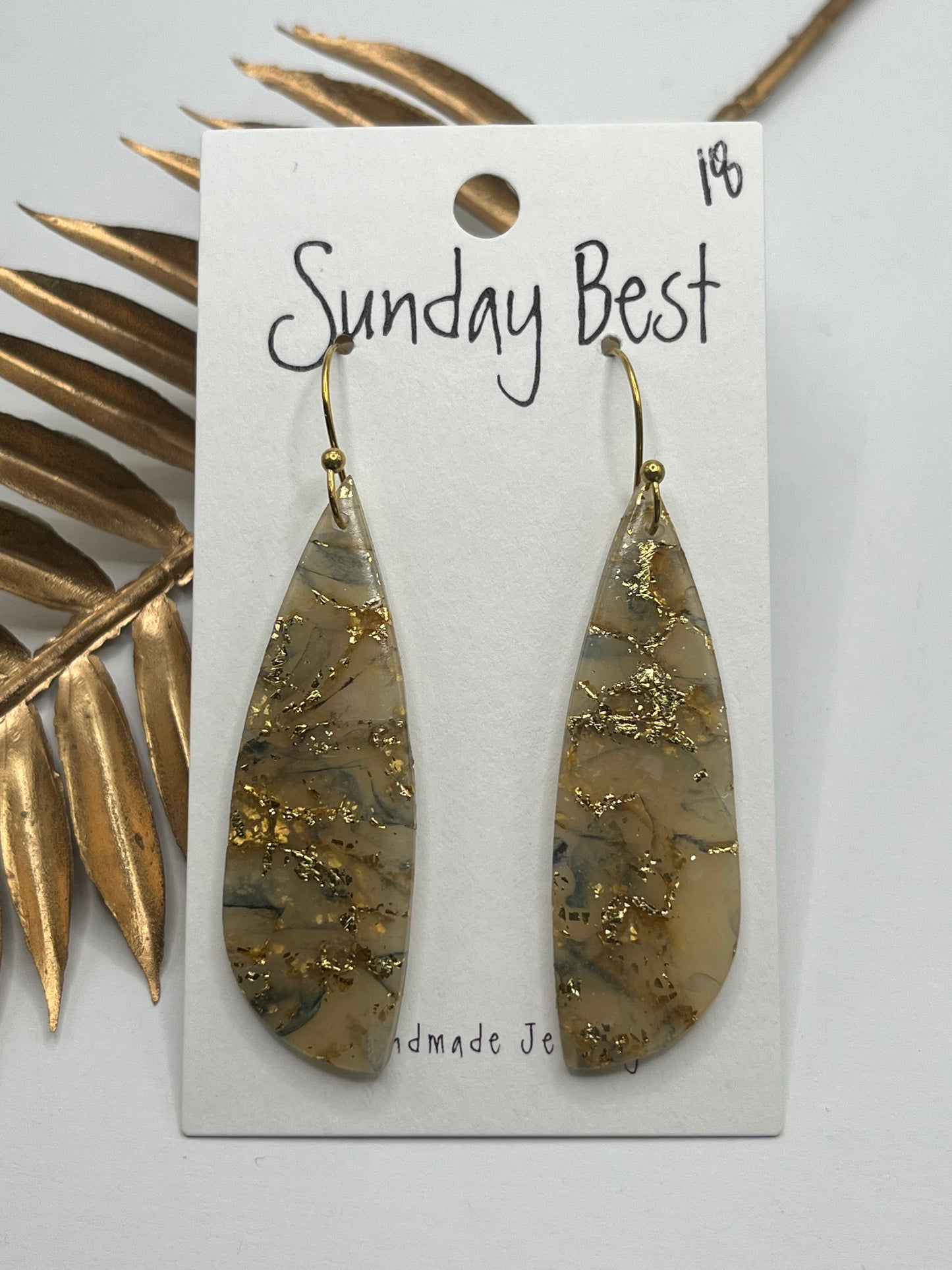 Gold Marble Dangles