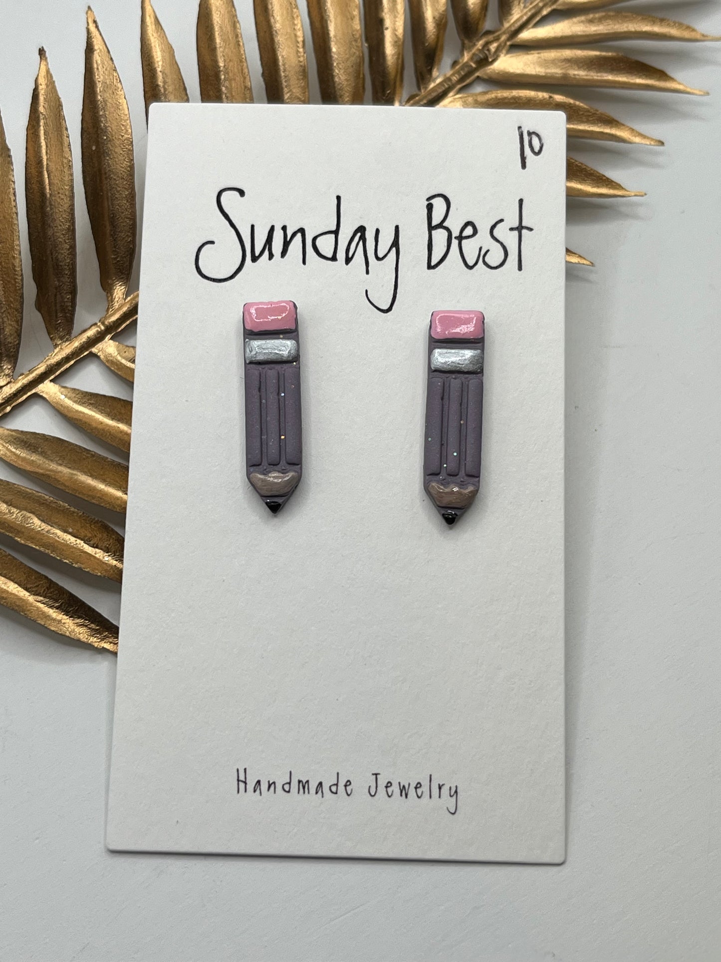 Purple Pencil Studs