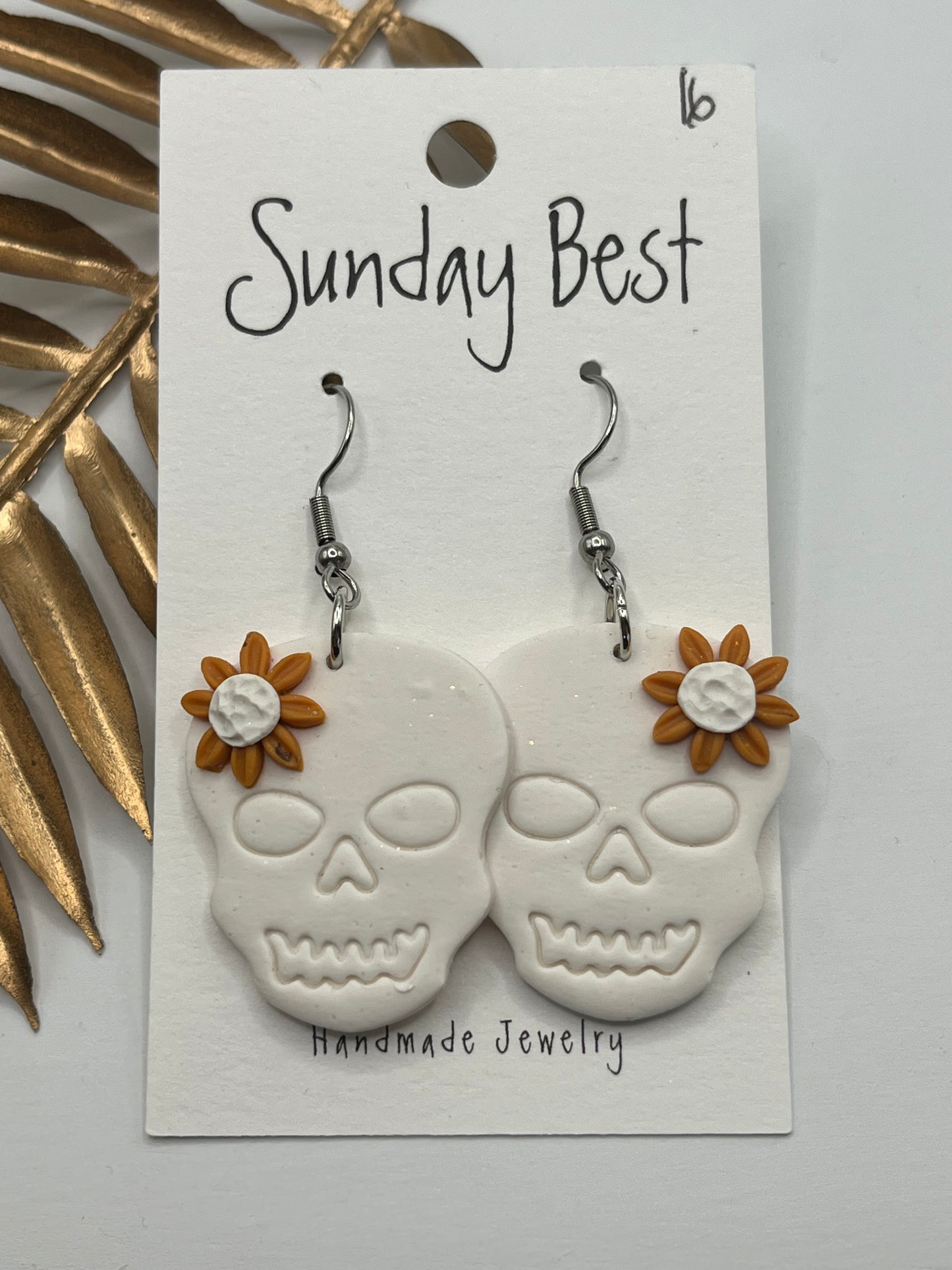 Orange Flower Skull