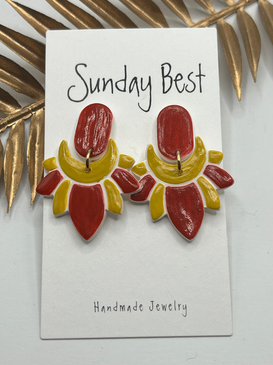 Hand Painted KC Statement Earrings