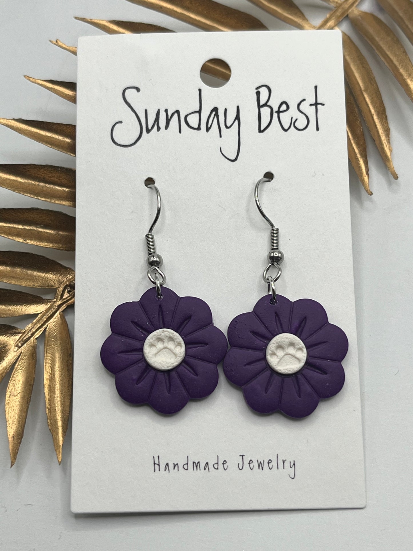 Paw Print Daisy Dangles