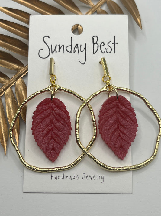 Red & Gold Circle Leaves