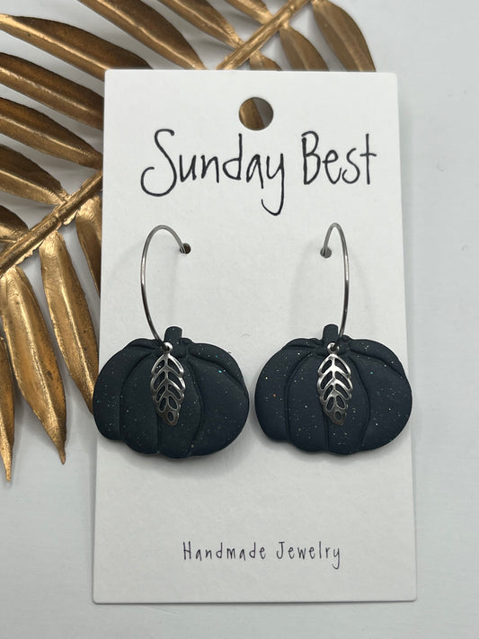 Navy Pumpkin Hoops