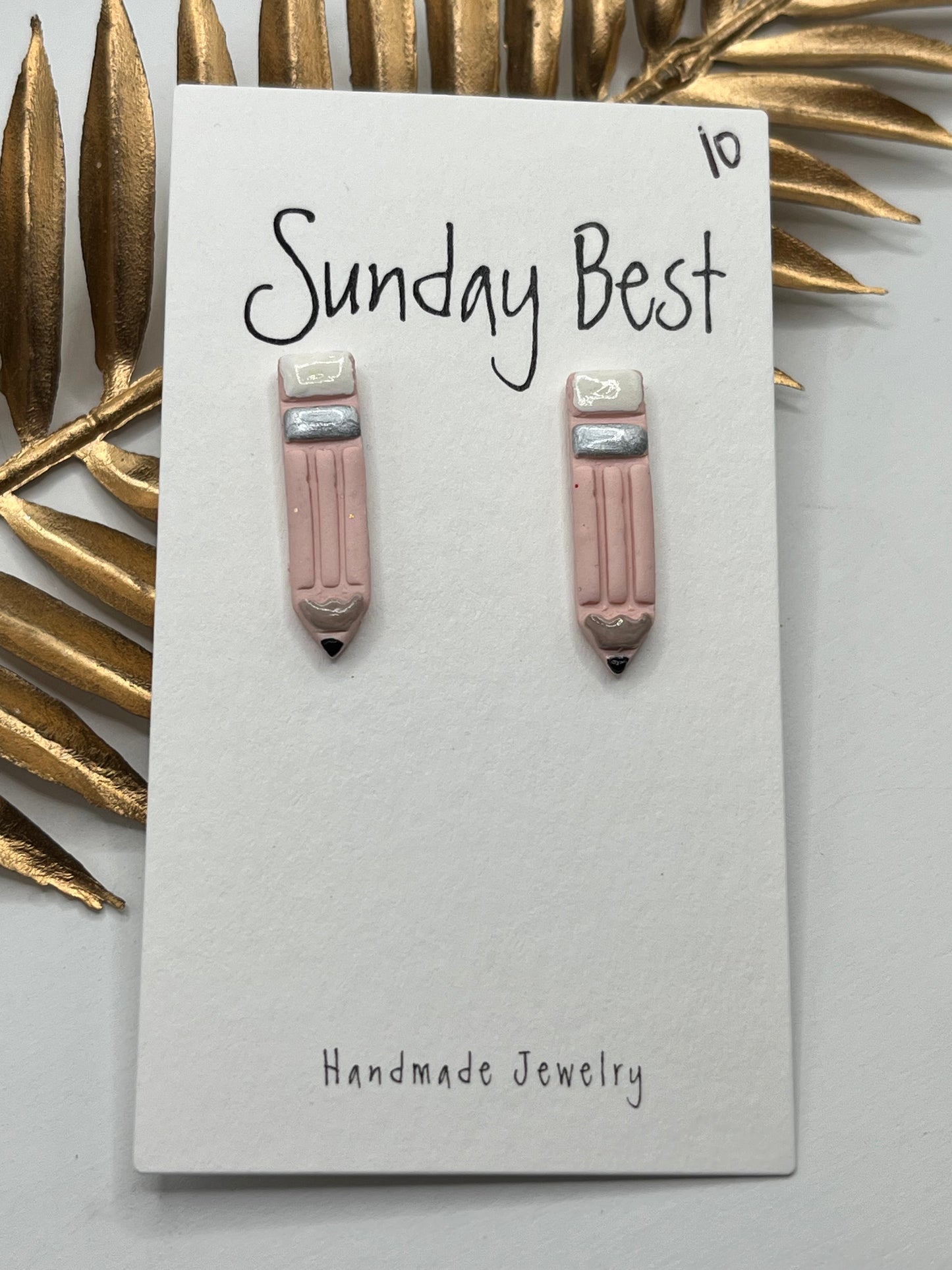 Pink Pencil Studs