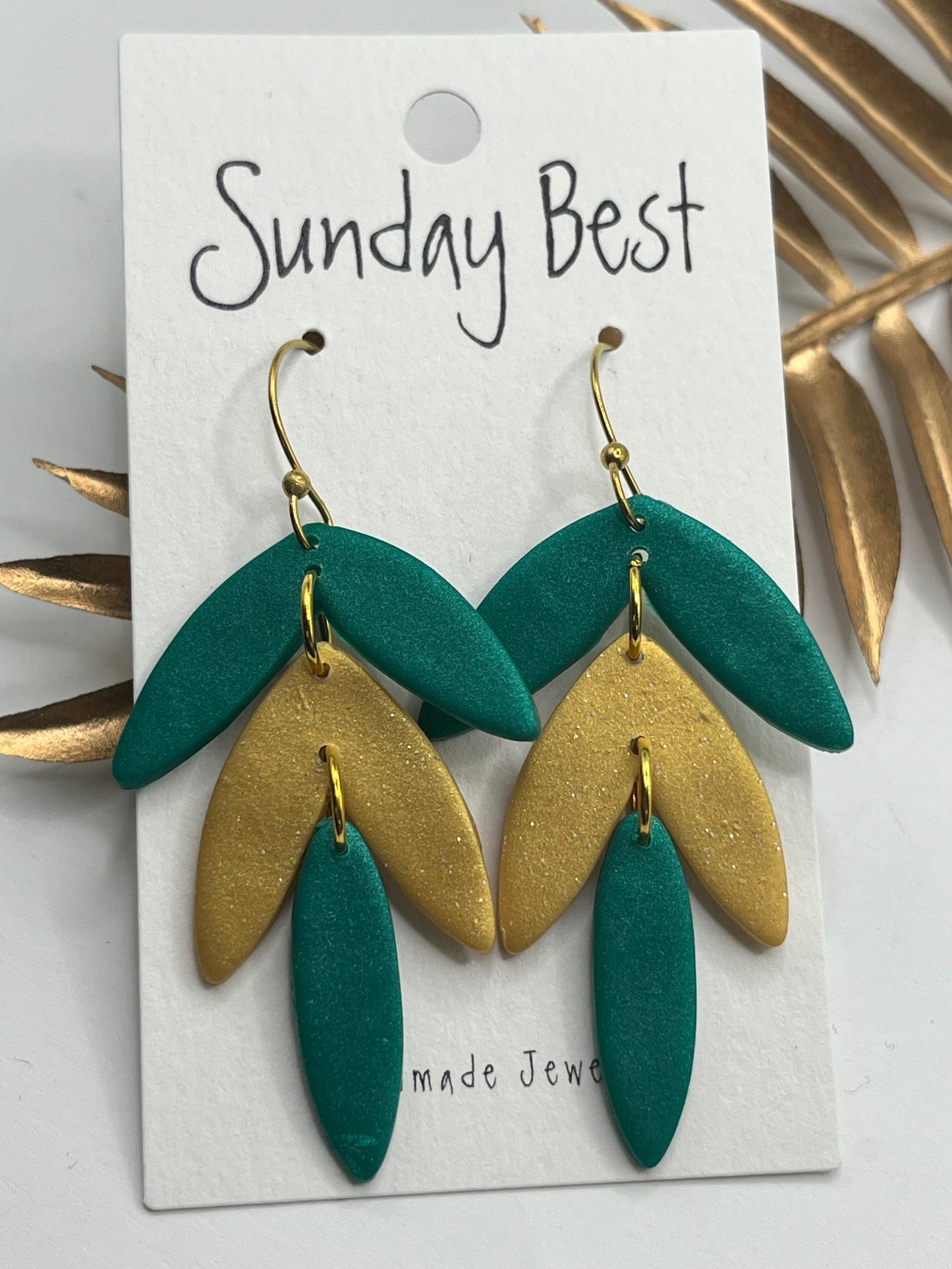 Green & Gold Dangles