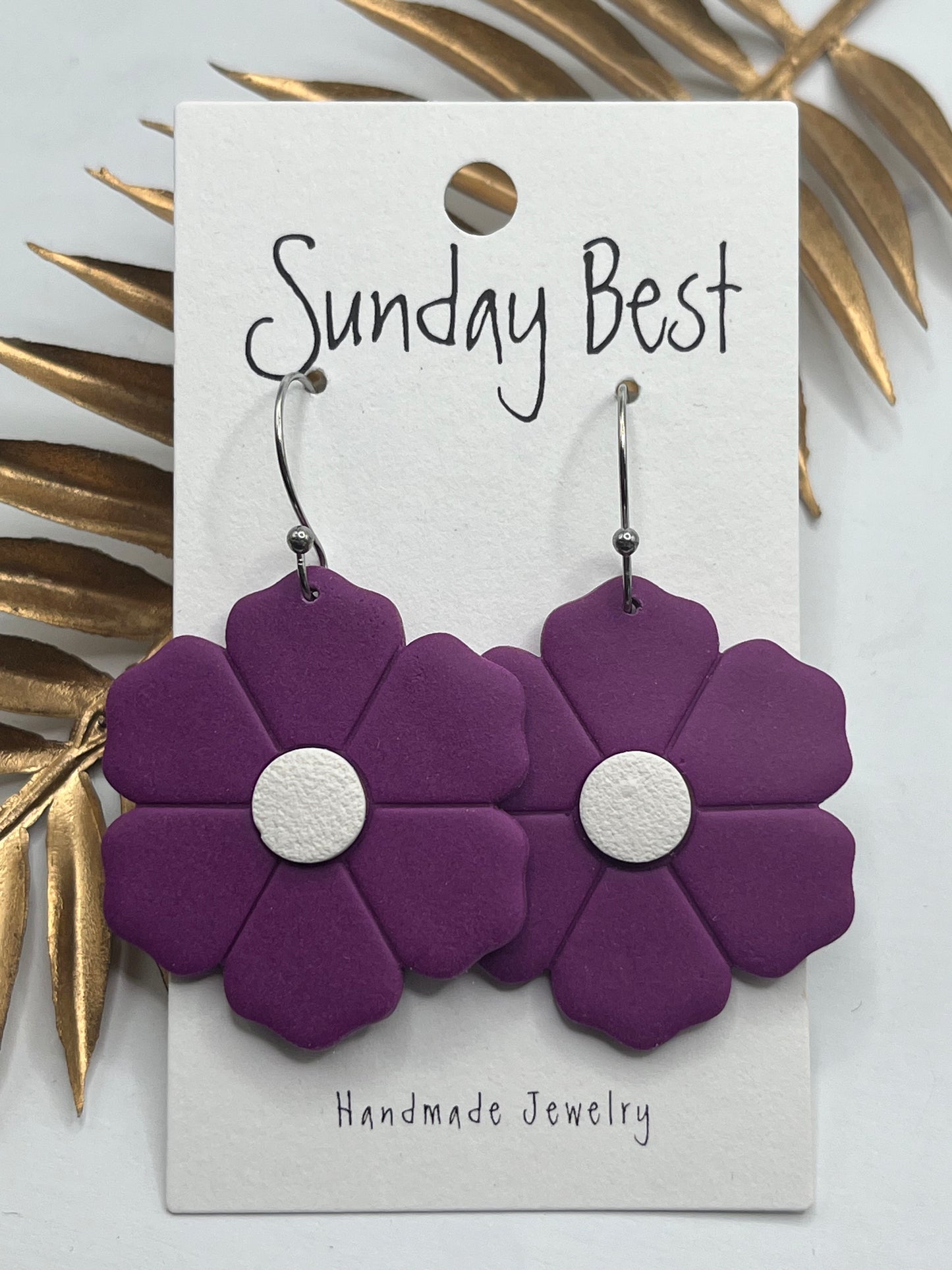 Large Purple Flower Dangles