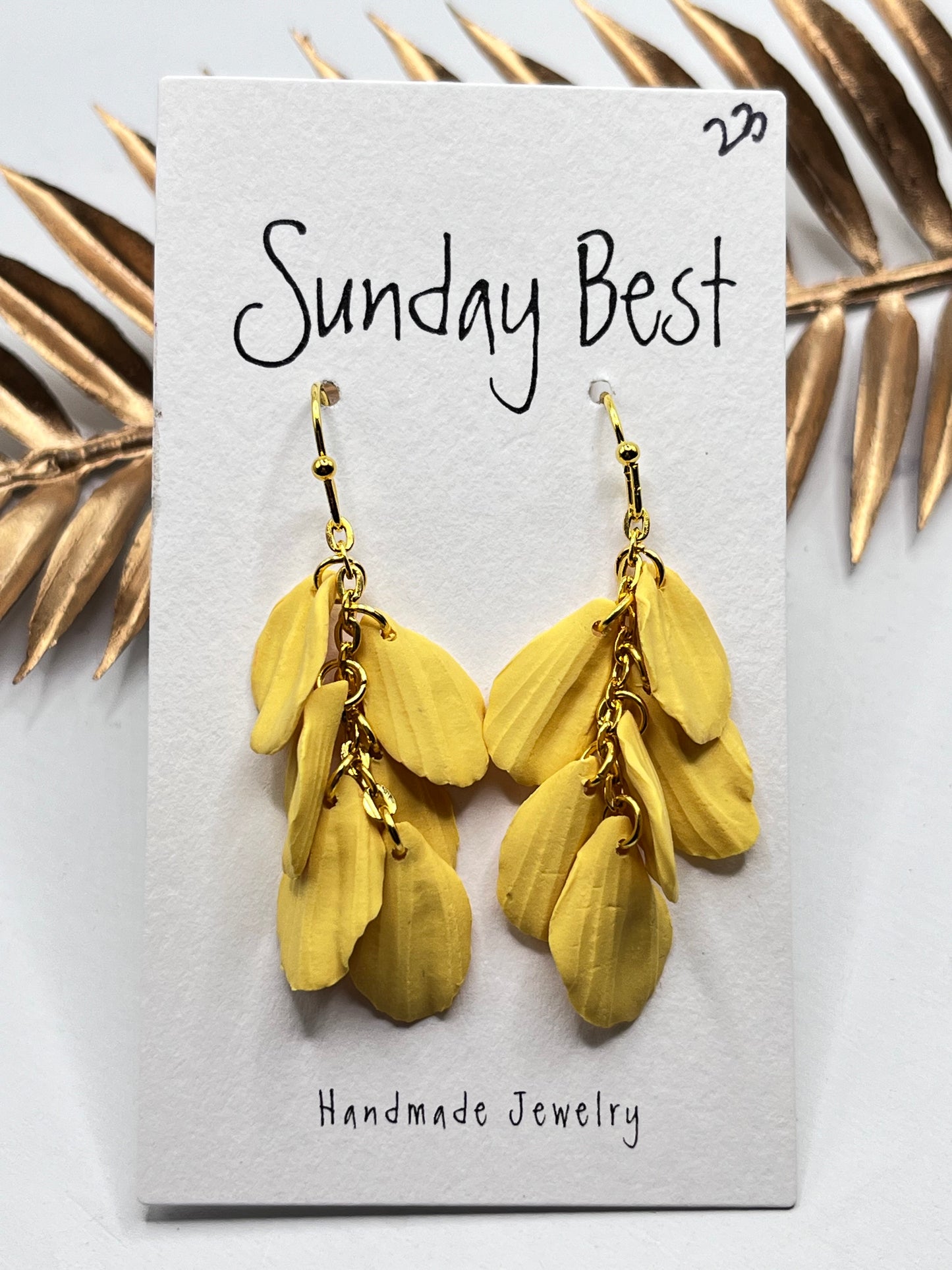 Yellow Flower Petal Dangles