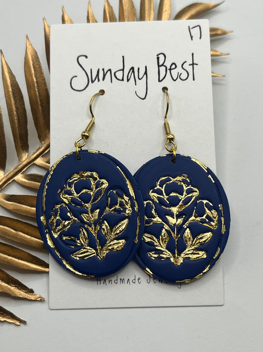 Navy and Gold Rose Impressions