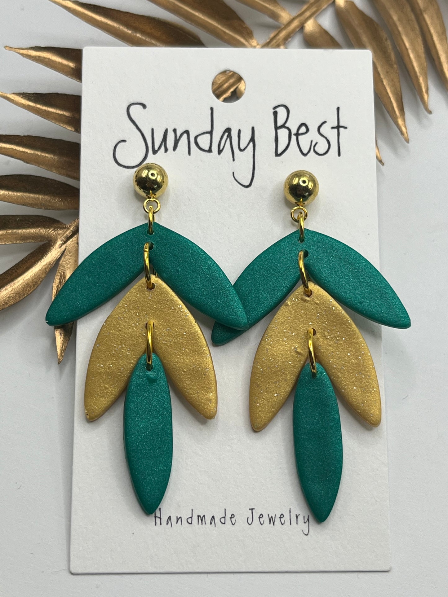 Green & Gold Dangles