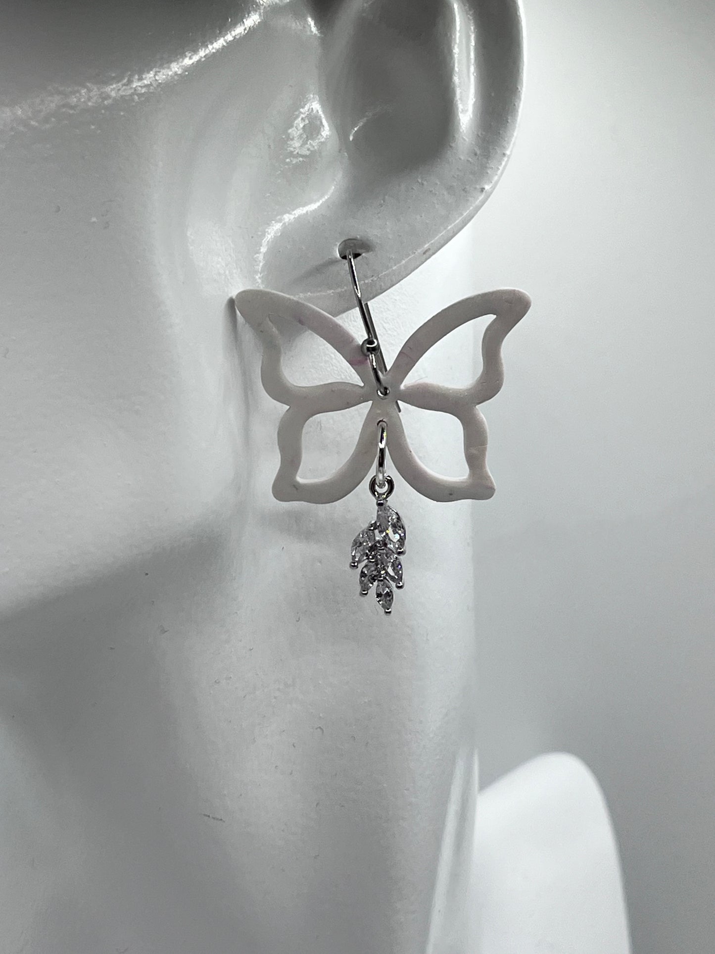 Cream Zirconia Butterflies