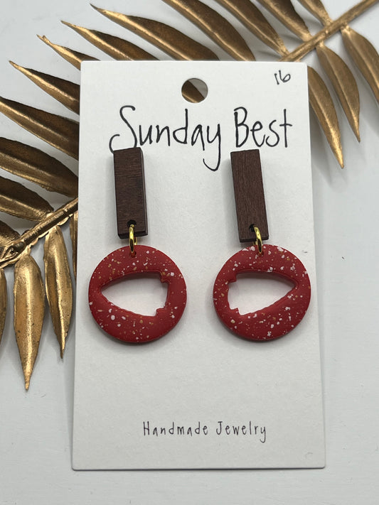 Red Speckled Arrowhead Dangles