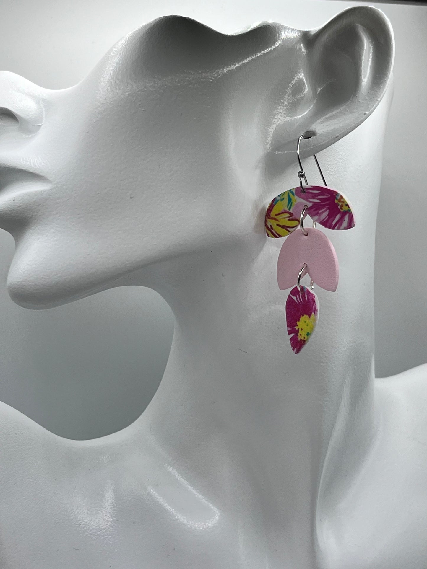 Pink Floral Triple Dangle