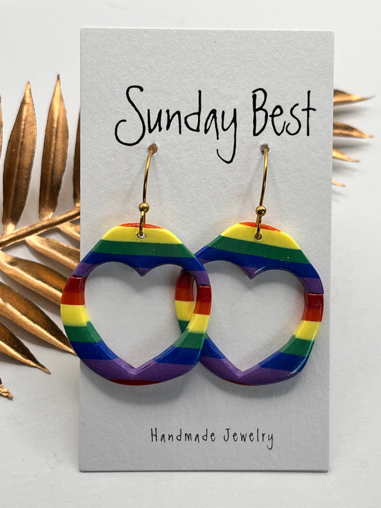 Pride Heart Cutout Dangles