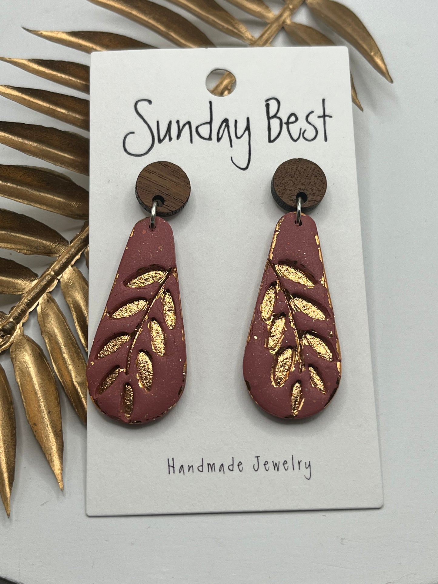 Mauve and Rose Gold Leaves