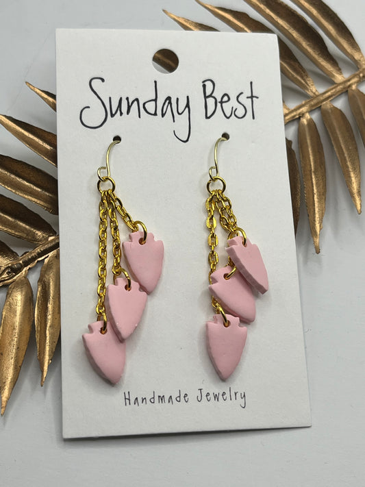 Pink Arrowhead Dangles