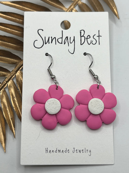 Pink Flower Dangles