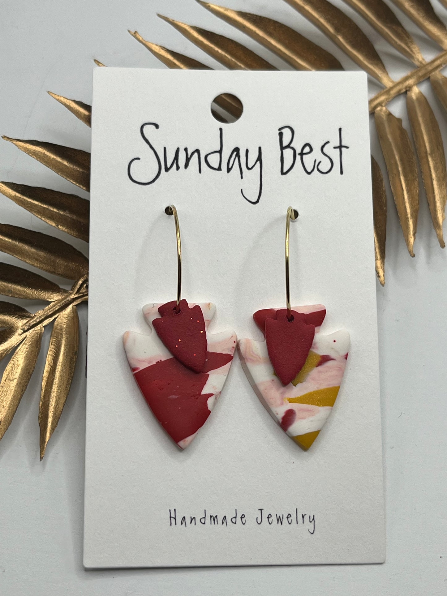 Marble Double Arrowhead Hoops