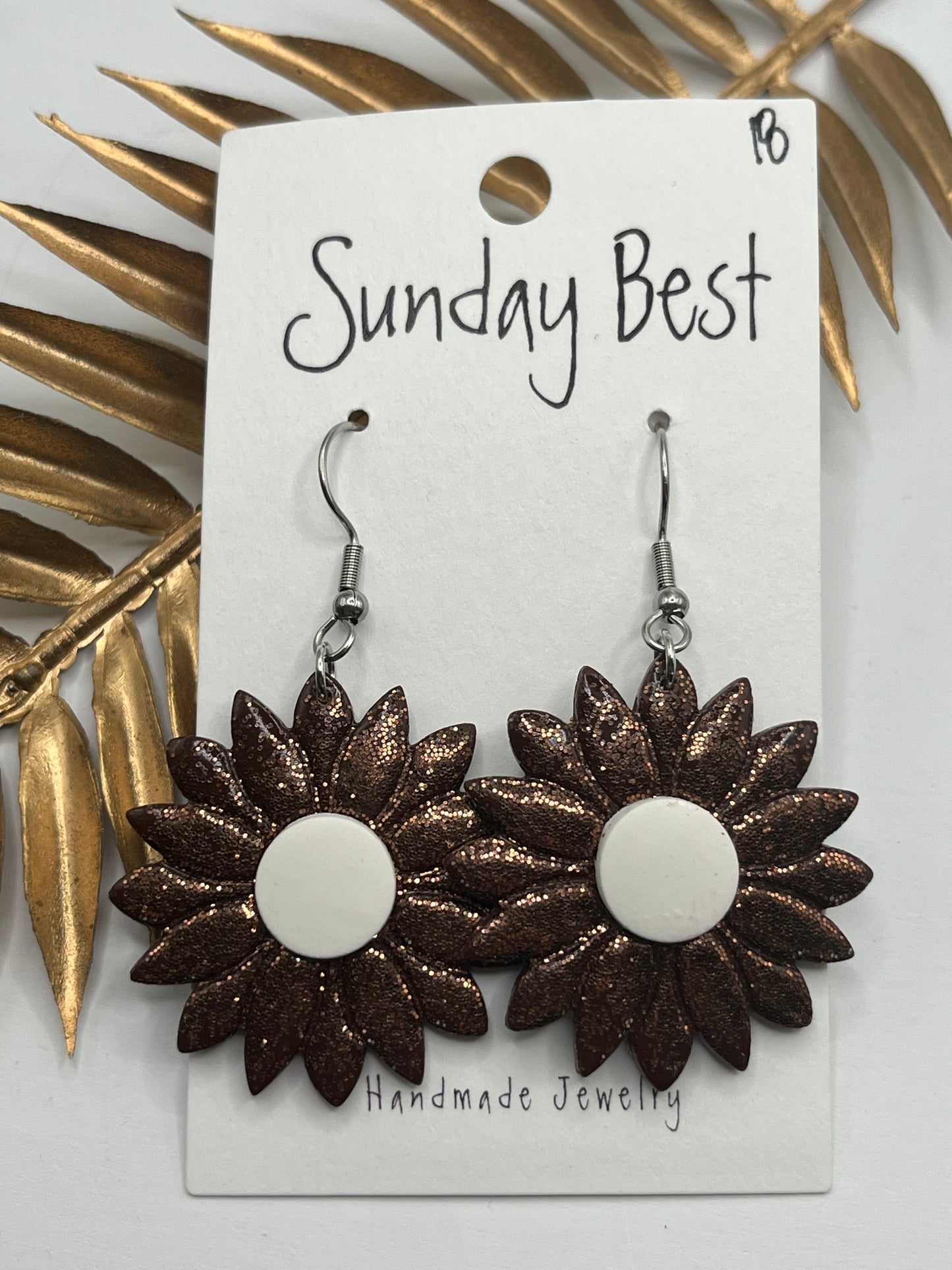 Brown Glitter Sunflowers