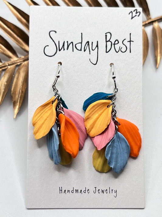 Multicolor Flower Petal Dangles