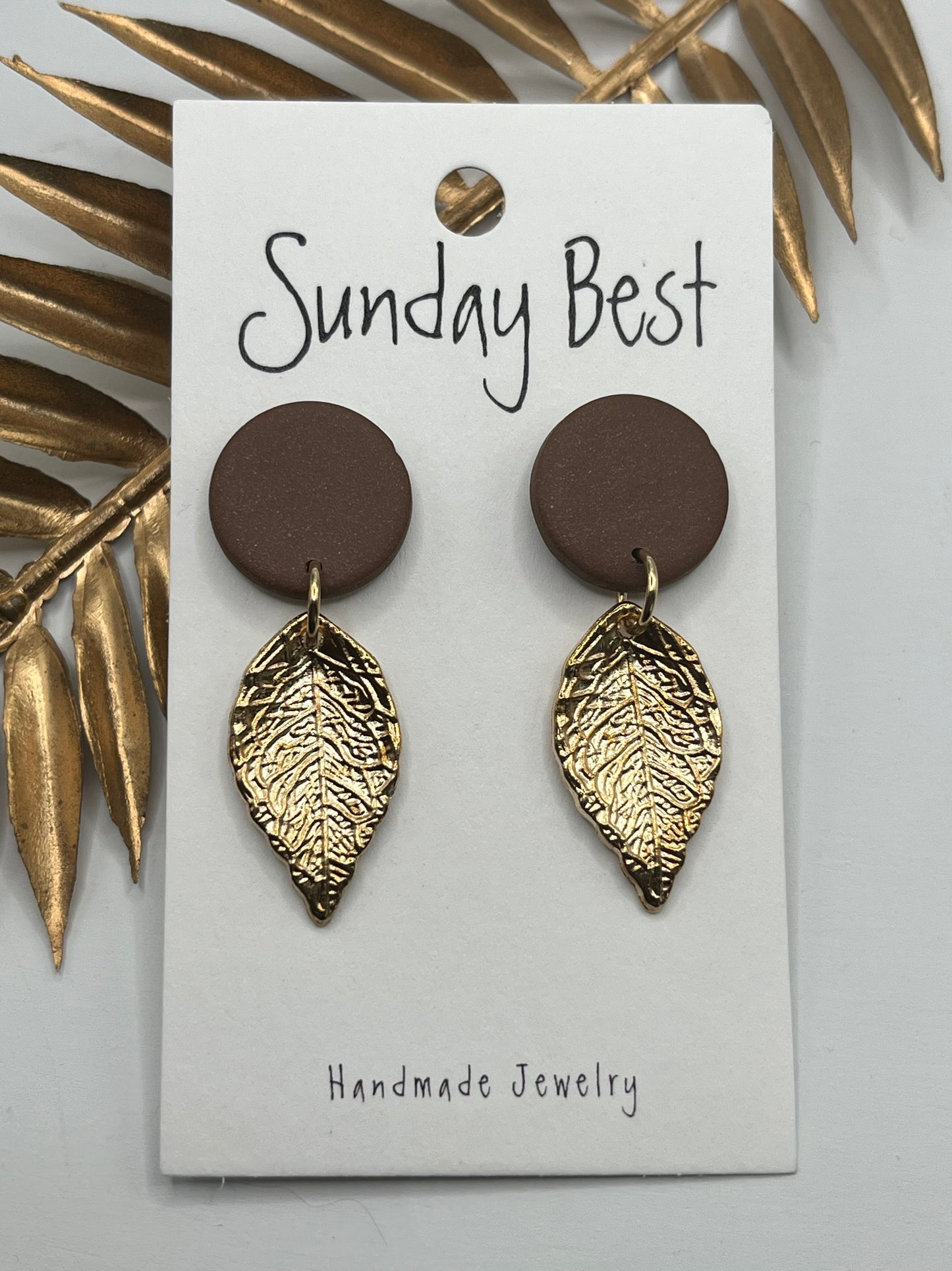 Brown & Gold Leaf Dangles