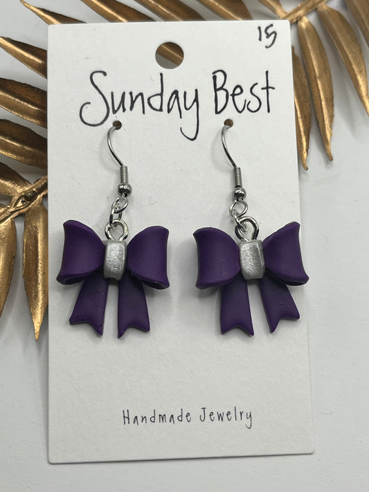 Purple Bow Dangles