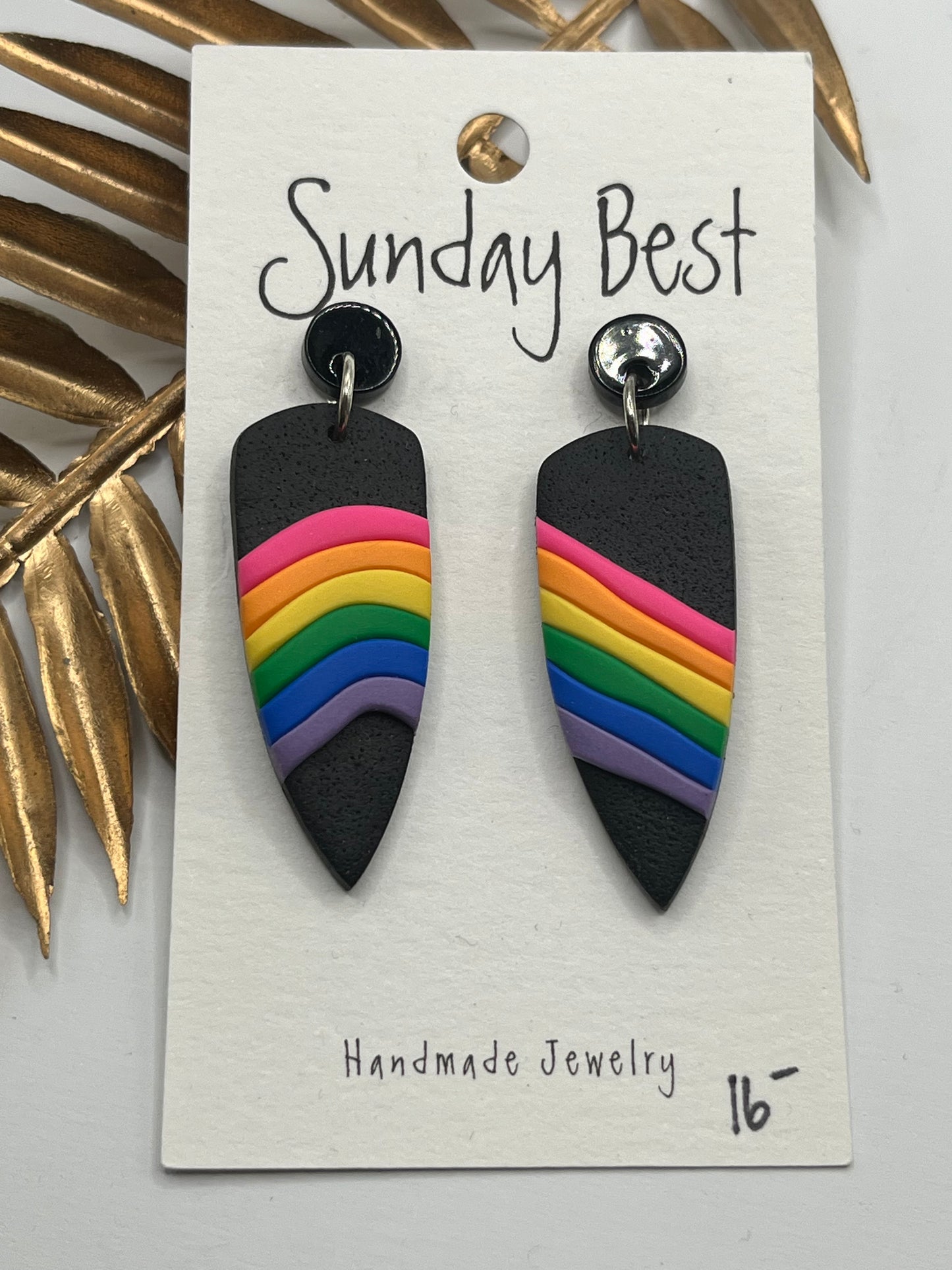 Black Colorful Stripe Dangles